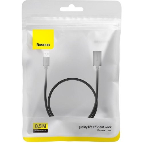 Кабель-подовжувач Baseus AirJoy Series, USB Type-A (M) to USB Type-A (F), USB 2.0, 0.5м, Cluster Black