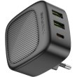 Мережевий зарядний пристрій Borofone BAS23A Lucky, PD 30W, 1xUSB Type-C/2xUSB Type-A, EU, Black (6941991109386)