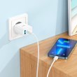 Мережевий зарядний пристрій Hoco C105A Stage, PD 20W, QC 3.0, кабель USB Type-C to Lightning, EU, White (6931474782939)