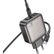 Мережевий зарядний пристрій Borofone BAS56A Absolute, 2xUSB Type-C/1xUSB Type-A, PD 45W, кабель USB Type-C to USB Type-C, EU, Black (6941991116278)