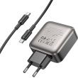 Мережевий зарядний пристрій Borofone BAS56A Absolute, 2xUSB Type-C/1xUSB Type-A, PD 45W, кабель USB Type-C to USB Type-C, EU, Black (6941991116278)