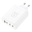 Мережевий зарядний пристрій WUW C158, 3xUSB Type-C/1xUSB Type-A, PD 100W, White