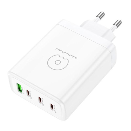 Мережевий зарядний пристрій WUW C158, 3xUSB Type-C/1xUSB Type-A, PD 100W, White