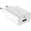 Мережевий зарядний пристрій Borofone BA21A Long journey, QC 3.0, 18W, White (BA21AW)