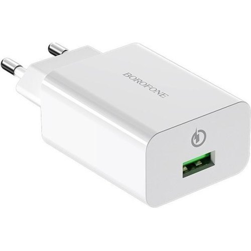 Мережевий зарядний пристрій Borofone BA21A Long journey, QC 3.0, 18W, White (BA21AW)