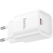 Мережевий зарядний пристрій Hoco C148A Charm, PD 30W, EU, White (6942007630306)