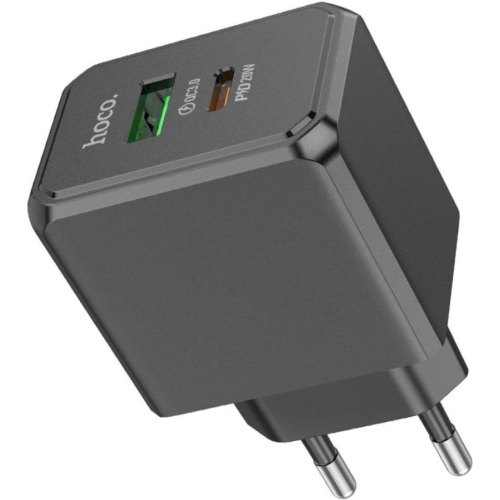 Мережевий зарядний пристрій Hoco CS14A Ocean, PD 20W, QC 3.0, Black (6942007603898)