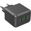 Мережевий зарядний пристрій Hoco CS14A Ocean, PD 20W, QC 3.0, Black (6942007603898)
