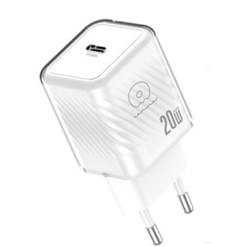 Мережевий зарядний пристрій WUW C225, USB Type-C, 20W, Gan, White