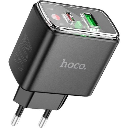 Мережевий зарядний пристрій Hoco CS42A Smart, PD 30W, QC 3.0, EU, Black (6942007620765)