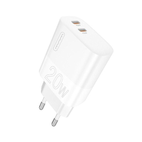 Мережевий зарядний пристрій WUW C193, 2xUSB Type-C, PD 20W, White (6972573336616)