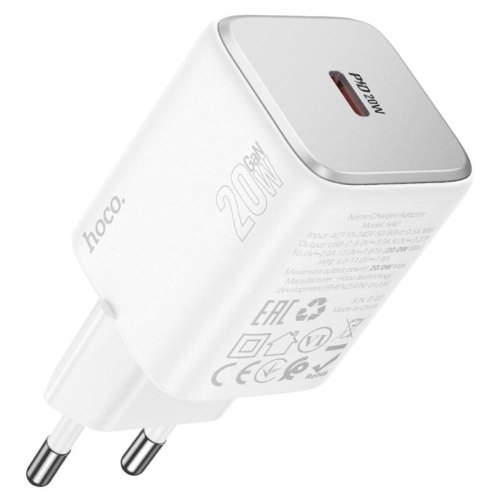 Мережевий зарядний пристрій Hoco N40 Mighty, PD 20W, White (6942007616973)