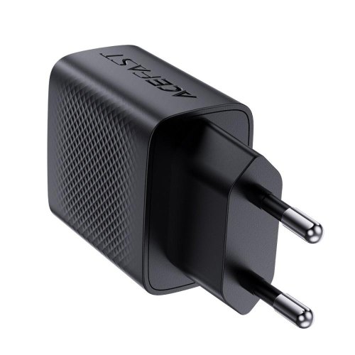 Мережевий зарядний пристрій ACEFAST A78, USB Type-A/USB Type-C, PD 20W, GaN, Black (6974316283256)