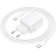 Мережевий зарядний пристрій Borofone BN26 Fuente, PD 20W, кабель USB Type-C to USB Type-C, EU, White (6941991120251)