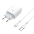 Мережевий зарядний пристрій Hoco C73A Glorious, кабель Micro USB, 12W, White (6931474713063)