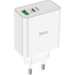 Мережевий зарядний пристрій Hoco C113A Awesome, USB Type-A/USB Type-C, PD 65W, White (6931474790910)