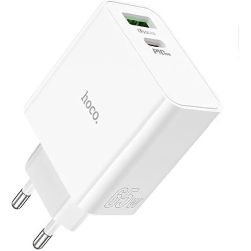 Мережевий зарядний пристрій Hoco C113A Awesome, USB Type-A/USB Type-C, PD 65W, White (6931474790910)