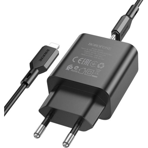 Мережевий зарядний пристрій Borofone BA71A Power, PD 20W, Black (BA71AB)