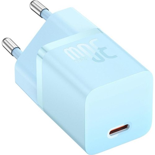 Мережевий зарядний пристрій Baseus GaN5 Fast Charger (mini), USB Type-C, 30W, EU, Blue (CCGN070603)