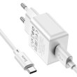 Мережевий зарядний пристрій Hoco C106A Leisure, кабель USB Type-C, White (6931474783912)