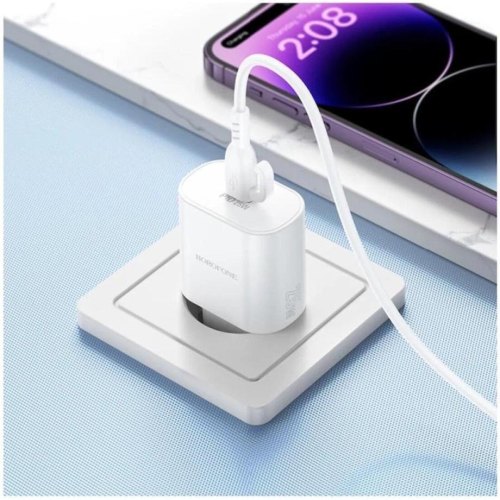 Мережевий зарядний пристрій Borofone BA82A Platinum, PD 25W, EU, White (6941991112256)