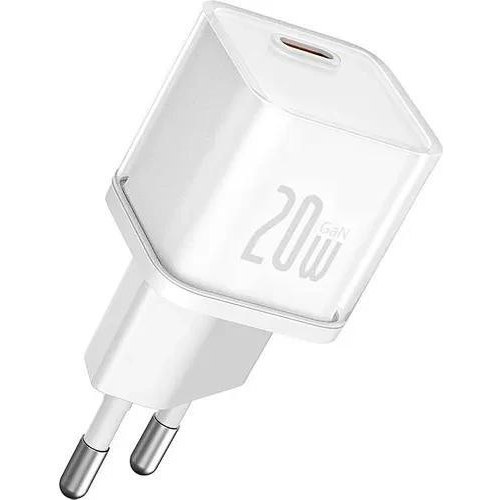 Мережевий зарядний пристрій Baseus GaN5S Fast Charger, USB Type-C, 20W, EU, Moon White (P10162503213-00)