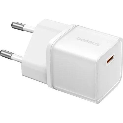 Мережевий зарядний пристрій Baseus GaN5S Fast Charger, USB Type-C, 20W, EU, Moon White (P10162503213-00)