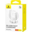Мережевий зарядний пристрій Baseus GaN5S Fast Charger, USB Type-C, 20W, EU, Moon White (P10162503213-00)