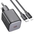 Мережевий зарядний пристрій Hoco N42 Elogiado, 2xUSB Type-C, PD 45W, Black (6942007617086)