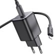 Мережевий зарядний пристрій Hoco N42 Elogiado, 2xUSB Type-C, PD 45W, Black (6942007617086)