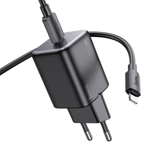 Мережевий зарядний пристрій Hoco N42 Elogiado, 2xUSB Type-C, PD 45W, Black (6942007617086)