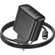 Мережевий зарядний пристрій Hoco CS27A Supply, 3xUSB Type-C/1xUSB Type-A, PD 67W, кабель USB Type-C to USB Type-C, EU, Black (6942007639842)