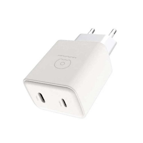 Мережевий зарядний пристрій WUW C189, 2xUSB Type-C, PD 20W, White