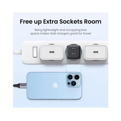 Мережевий зарядний пристрій Ugreen CD294 Nexode, 45W, EU, Space Gray, (UGR-90573)