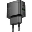 Мережевий зарядний пристрій Hoco CS61A Bright, PD 30W, QC 3.0, EU, Black (6942007638425)
