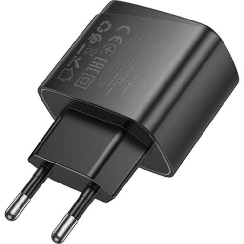 Мережевий зарядний пристрій Hoco CS61A Bright, PD 30W, QC 3.0, EU, Black (6942007638425)