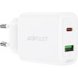 Мережевий зарядний пристрій ACEFAST A25, USB Type-A/USB Type-C, PD 20W, White (AFA25W)