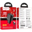 Мережевий зарядний пристрій Hoco CS21A Rich, QC 3.0, кабель USB Type-C, EU, Black (6942007609906)