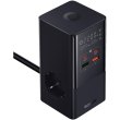 Мережевий зарядний пристрій Baseus PowerCombo Tower Power Strip, 2xAC/2xUSB Type-A/2xUSB Type-C, 100W, 1.5м, EU, Cluster Black (E00023609113-00)