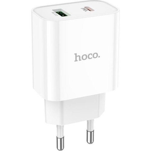 Мережевий зарядний пристрій Hoco C80A Plus Rapido, PD 20W, QC 3.0, White (6931474779885)