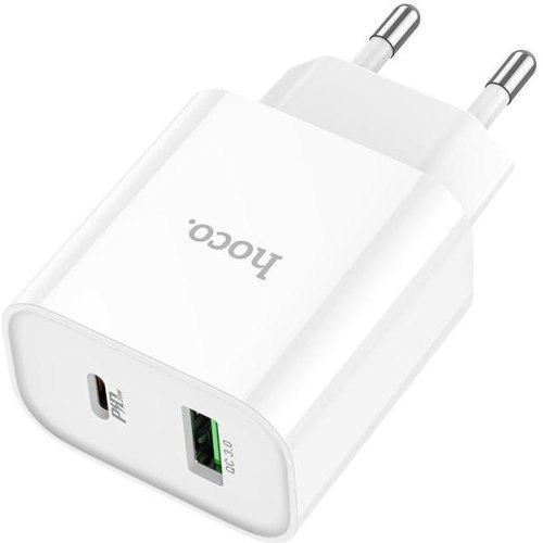 Мережевий зарядний пристрій Hoco C80A Plus Rapido, PD 20W, QC 3.0, White (6931474779885)