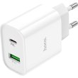 Мережевий зарядний пристрій Hoco C80A Plus Rapido, PD 20W, QC 3.0, White (6931474779885)