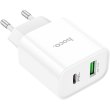 Мережевий зарядний пристрій Hoco C80A Plus Rapido, PD 20W, QC 3.0, White (6931474779885)