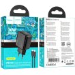 Мережевий зарядний пристрій Hoco CS22A Value, PD 30W, кабель USB Type-C to USB Type-C, Black (6942007609937)