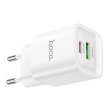 Мережевий зарядний пристрій Hoco C147A Charm, PD 20W, QC 3.0, EU, White (6942007630276)