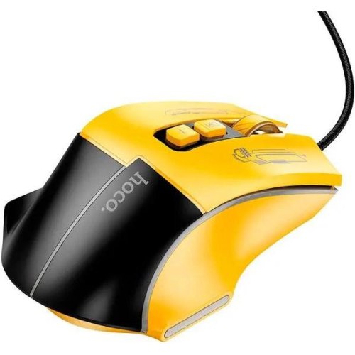 Миша дротова Hoco GM31 Overlord, Black/Yellow (6942007629201)