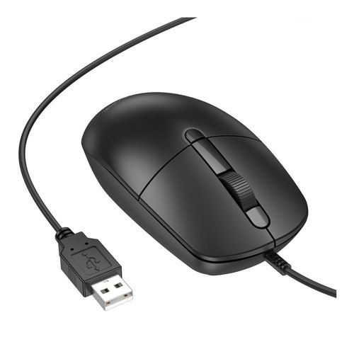 Миша дротова Borofone BG17 Morning, Black (6941991119125)