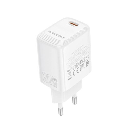 Мережевий зарядний пристрій Borofone BN26 Fuente, PD 20W, EU, White (6941991120237)