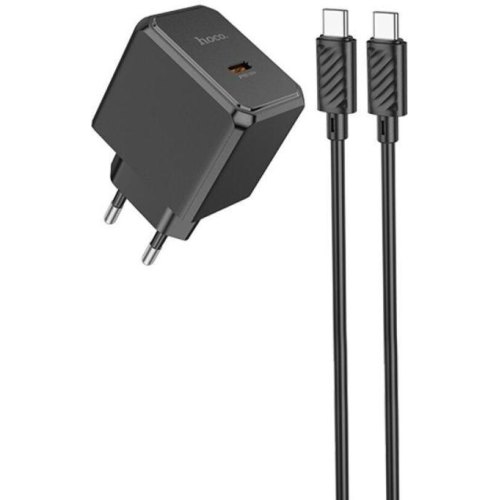 Мережевий зарядний пристрій Hoco CS13A Ocean, PD 20W, кабель USB Type-C to USB Type-C, Black (6942007603843)