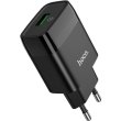 Мережевий зарядний пристрій Hoco C72Q Glorious, QC 3.0, 18W, Black (6931474732507)